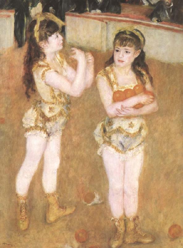 Pierre-Auguste Renoir Tva sma cirkusflickor